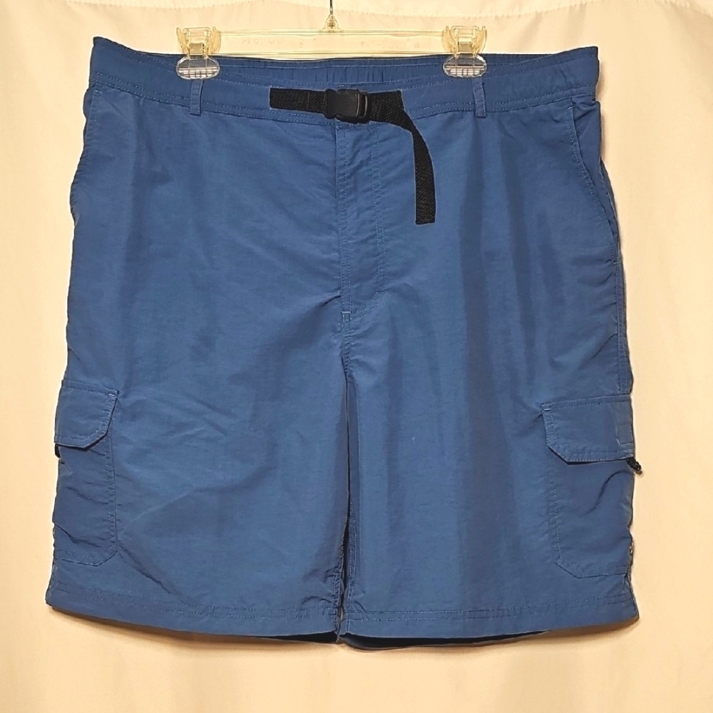 Lands' End Mens Blue Quick Dry Adventure Cargo Shorts Swim Trunks Size XL 40-42